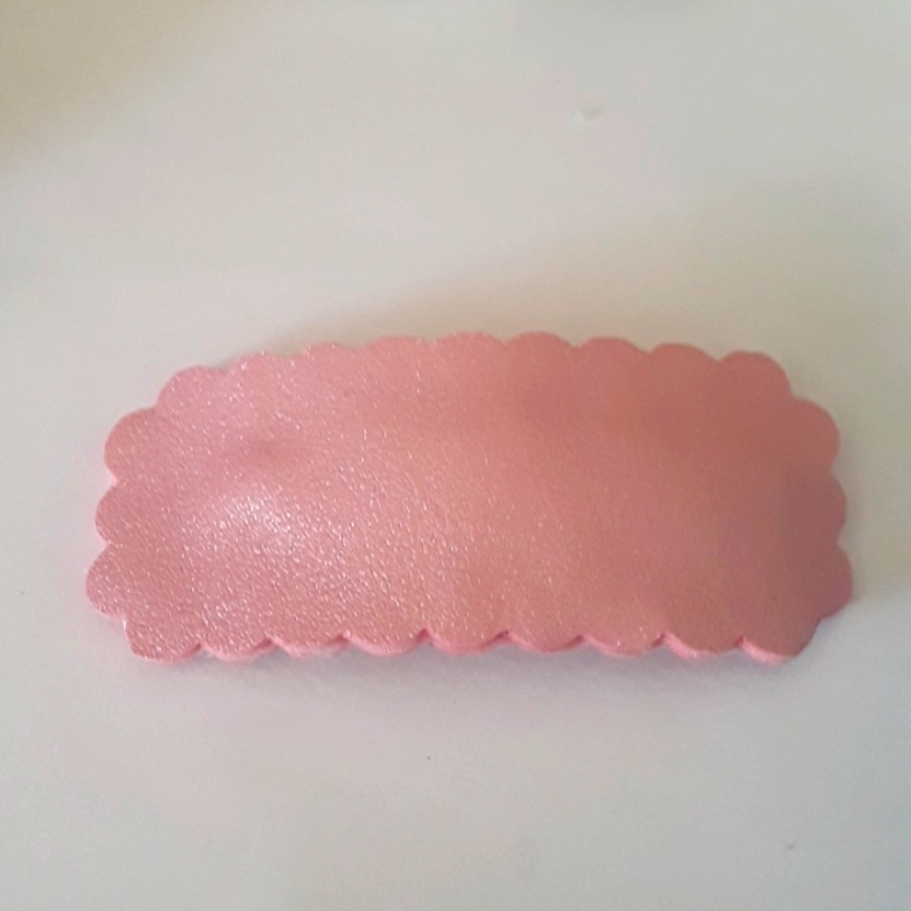 3in pink faux leather hairclip